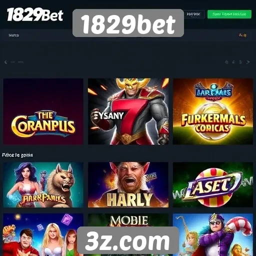 Variedade de jogos disponíveis na plataforma 1829bet